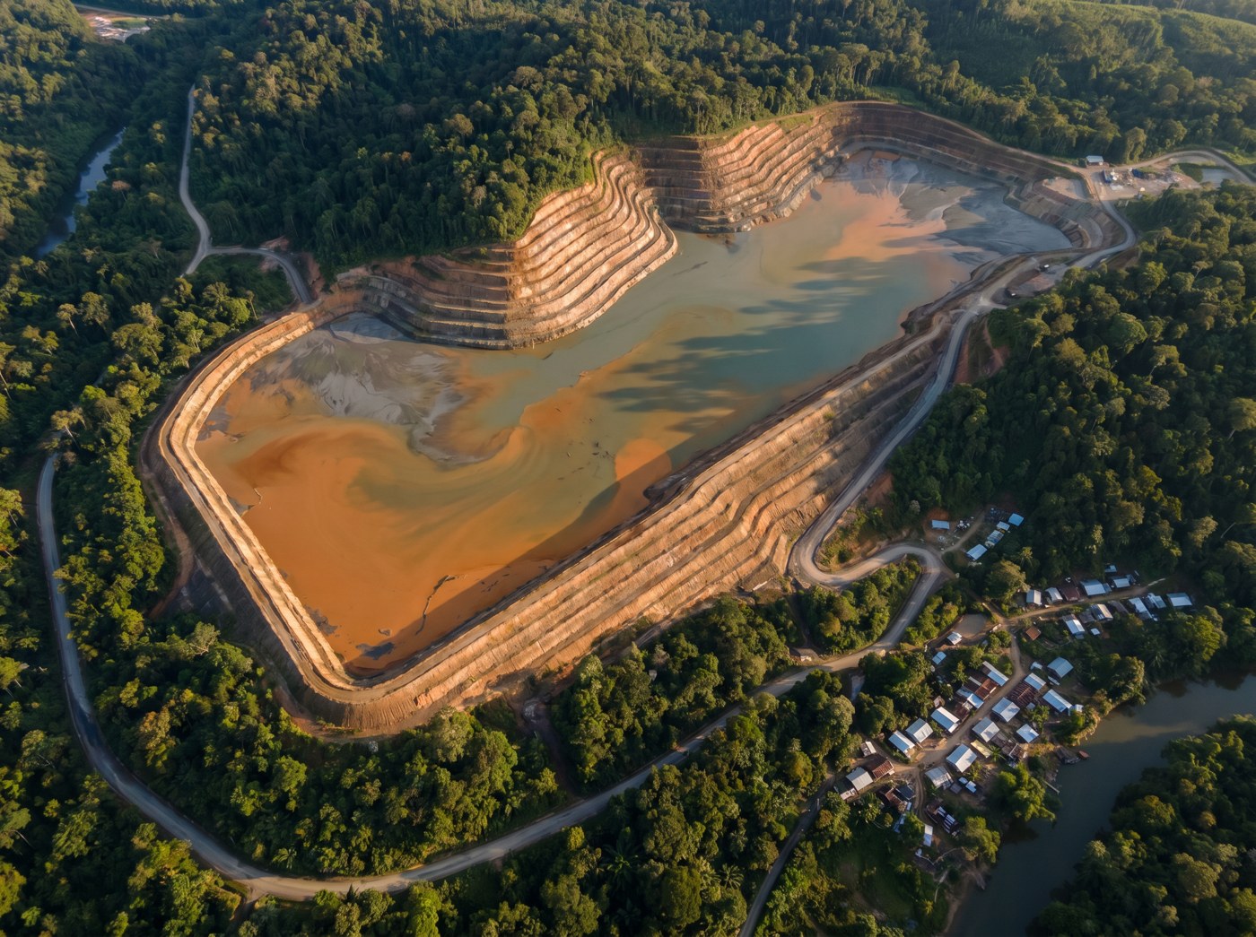 Naguey tailings dam aerial view