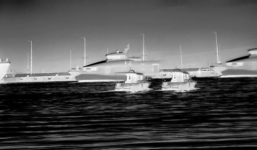 Longwave-IR thermal imagery of coastal harbor
